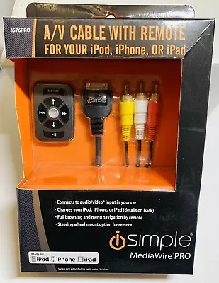iSimple IS76PRO OmniWire Audio Video Interface Cable AUX Adapter iPod iPhone New - Image 1 of 4