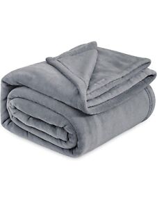 Bedsure Fleece King Size Blankets for Bed Grey - Soft Lightweight Plush Cozy...