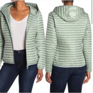 SAVE THE DUCK Women Ultra Light Hooded Coat Jacket NEW Designer Puffer 2 M Mint - Picture 1 of 9