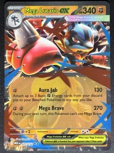 Mega Lucario ex 077/132 Mega Evolution Pokemon Card TCG NM - Picture 1 of 2