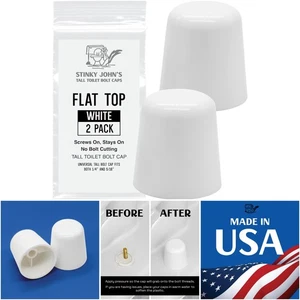 WC-Schraubkappen 2 Stück universal passend Edelstahl weiß Badbeschläge - Bild 1 von 6