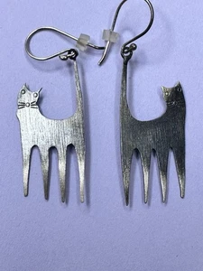 Pendiente gato probado es plata de ley - Imagen 1 de 5