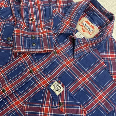 De colección Carhartt Mujer’s L Algodón Azul y Rojo Cuadros Negro Snap Foto 1 de 4