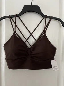 Neu mit Etikett lululemon Nulu Yoga-BH mit Trägern V-Ausschnitt Größe 10 in Braun - Bild 1 von 7