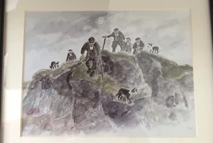 Sir Kyffin Williams Framed Art Print - The Gathering - Picture 1 of 3