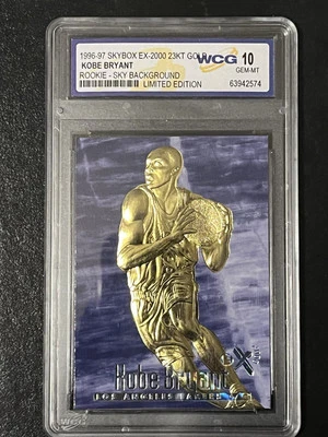 KOBE BRYANT 1996-97 SKYBOX EX-2000 SKY BACKROUND ROOKIE RC 23KT GOLD WCG 10  - Image 1 of 4