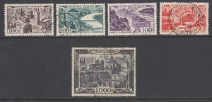 France Sc C23-C27 used. 1949 Air Mail, cplt set of City Views, pulled perf - Picture 1 of 1