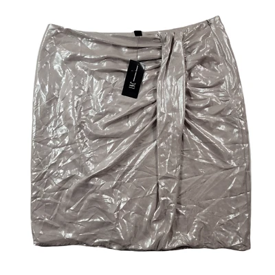 Saia INC Satin Sarong MIDI Feminina 8 Prata Diamante $70 - Imagem 1 de 4