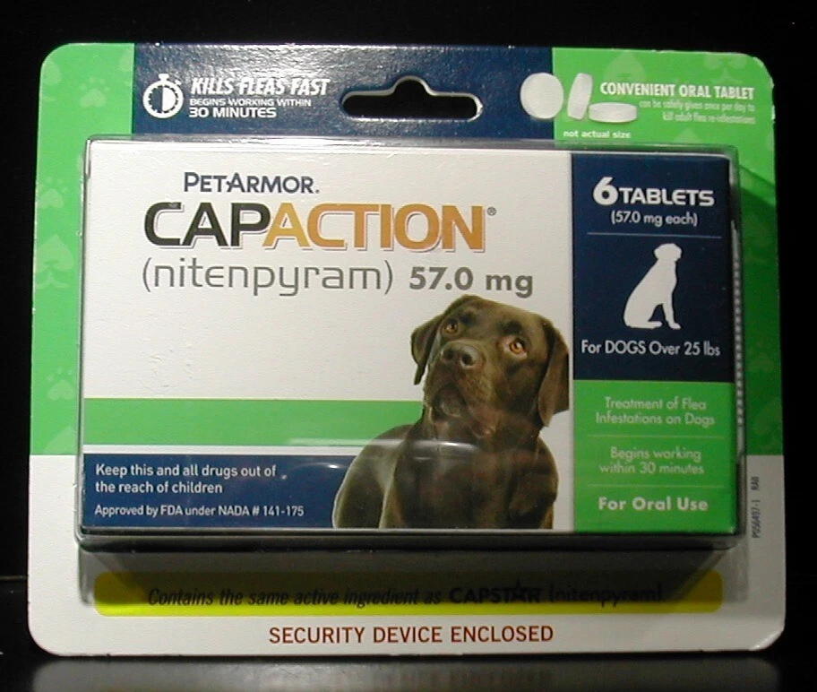 Pet Armor Flea Treatment Tabs Capaction Dogs Overs 25lbs 6 Tablets Exp 2027+