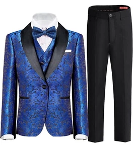 Elpa Elpa Boys Blue Suit Slim Modern Fit Formal Dresswear Wedding Suit Size 12 - Picture 1 of 13