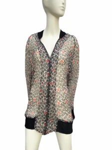 Jean Paul Gaultier Jacke Transparent Leopard Seide Blumen Gr. M - Bild 1 von 6