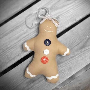 Design Stoff-Baumschmuck 15 cm Lebkuchenmann Weihnachten Baumschmuck Handarbeit - Bild 1 von 1