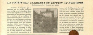 LE MONT-DORE (63) STE DES CARRIERES DU CAPUCIN / PETIT ADP 1925 - Foto 1 di 1