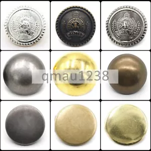 RETRO COPPER 15MM-25MM METAL SHANK BUTTONS ROUND COAT BAG TAILOR SEWING CRAFTS - Picture 1 of 17