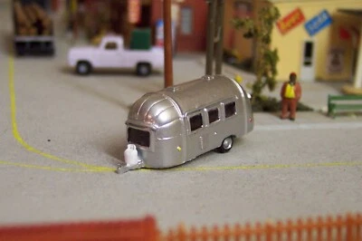 N scale 22ft Airstream camping trailer finished N gauge model train detail neat - Image 1 of 2