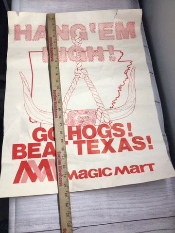 Vintage 70s-80s Arkansas Razorbacks Texas Longhorns SWC Poster/Advertising Cover