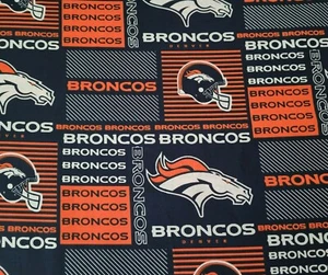 23" Denver Broncos Fabric Traditions 58" Wide on Navy NFL Football - Picture 1 of 3