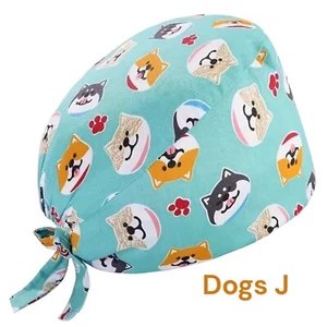 Work Cap Medical Chef Painter Unisex Cotton OSFM “Dogs J” 🐶 - Picture 1 of 8