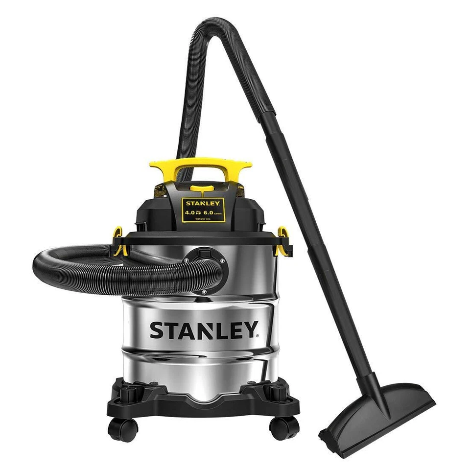 	Stanley SL18116 Wet/Dry Vacuum 6 Gallon 4 Horsepower Stainless Steel Tank	 - Image 1 of 4