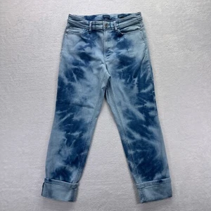J Jill Jeans Womens 6 Denim High Rise Cropped Tie-Dye Cuffed Stretch Comfort - Picture 1 of 14
