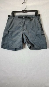 REI Women's 14 Nylon UPF 50+ Gray Cargo Hiking Shorts Belt Outdoor - Picture 1 of 7