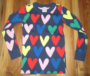 Organic Hanna Andersson Pajama PJ Top Rainbow Happy Hearts Size 100 - US 4 - Picture 1 of 5