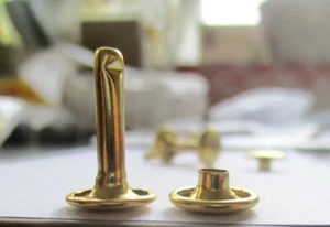 Rapid Rivets - Brass 10mm Double Cap post height 15mm, Pkt 25 or 50 - Picture 1 of 5