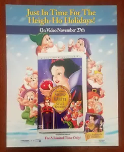 SNOW WHITE AND THE SEVEN DWARFS DVD Video Store Movie Poster Double Sided RARE - Picture 1 of 2