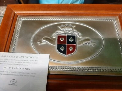 Gioco Poker Acca .Panello in argento. - Immagine 1 di 4