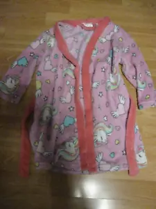 Mädchen Kuschel Bademantel Gr. 98/104 mit Einhörner - Bild 1 von 1