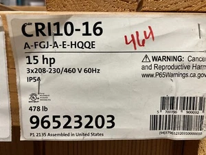 Grundfos Pump 15Hp 96523203 CRI10-16 A-FGJ-A-E-HQQE - Picture 1 of 2