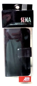 iPhone 5 SENA Wallet Case Ultra Slim Italian Soft Leather BLACK New - Picture 1 of 3