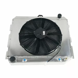 Radiador Champion 4 filas + cubierta + ventilador de 16" para Plymouth GTX - Imagen 1 de 3