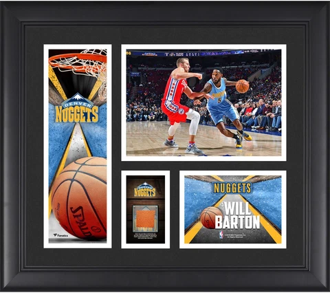 Will Barton Denver Nuggets Framed 15x17 Collage w/a Piece of Team-Used Ball Cover
