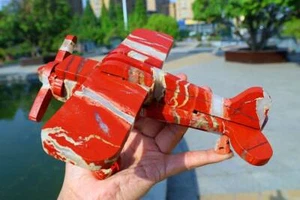 8 Zoll natürlicher roter Jaspis geschnitzt Segelflugzeug Reiki Kristall Geschenk Wohnkultur Heilung 1 Stck. - Bild 1 von 10