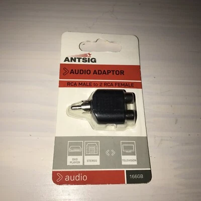 Antsig audio adaptor RCA Male to 2 RCA Female New - Image 1 of 2