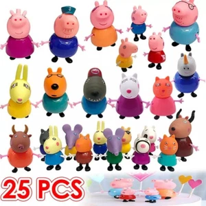 25PCS Peppa Pig Family&Friends Emily Rebecca Suzy Action Figures Toys Xmas gift - Picture 1 of 9