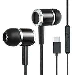 USB-C Type C Headphones Wired Earbuds with Mic For Samsung Galaxy S22 Plus Ultra - Picture 1 of 11