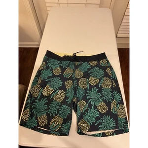 Old Navy Pineapple Swim Trunks Board Shorts Drawstring Summer Size 34 - Picture 1 of 6
