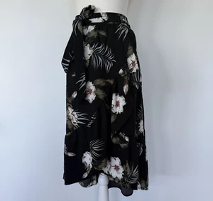 DECJUBA Women's Skirt Size M - black floral print midi - Picture 1 of 6