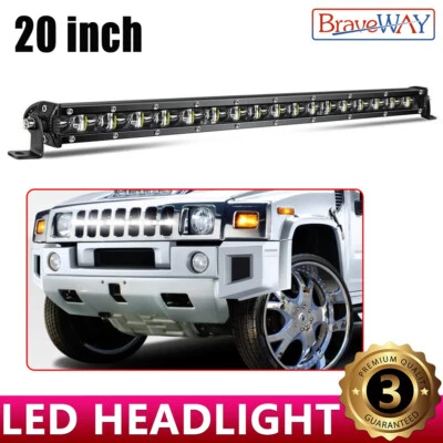 Ajuste Hummer H1 H2 H3 Humvee 20"" pulgadas Delgado Barra de Luz LED Montaje Parachoques Delantero Coche Foto 1 de 4