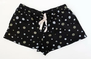 BLACK with Metallic Polka Dots SHORTS 100% Cotton Jersey UK size 12-14 new - Picture 1 of 4