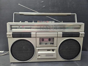 Hitachi Radio Cassette Player TRK-7150HC Boombox Metal Grill Tested & Nice READ - Picture 1 of 24