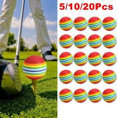 MARKENLOS 5-20Pc Rainbow Stripe Foam EVA Sponge Golf Balls Swing Practice Balls τμ O7 D7M5