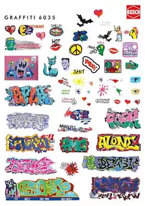 Busch 6035 HO/OO Gauge Graffiti Decals - Picture 1 of 2