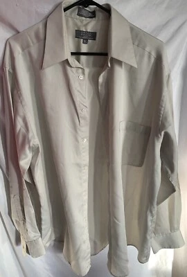 Camisa de Vestir Crazy Horse 16.5 34/35 Sólida Manga Larga Hombre Beige Algodón Poli Foto 1 de 3