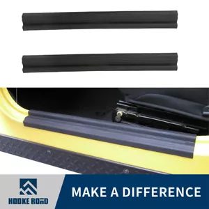 Par de placas de desgaste de umbral de puerta en cubierta negra para Jeep Wrangler TJ 97-06 e ilimitado - Imagen 1 de 12