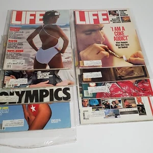 Vintage Life Magazine Lot of 8 Ads History Fashion Political 1982-1986 - Imagen 1 de 3