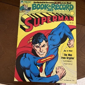 DC Comics Inc Buch & Schallplatte 45 RPM SET Superman Man Krypton PR—33 Peter Pan - Bild 1 von 6