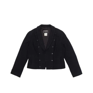 CHANEL 03C Vintage Cropped Bouclé Camélia Double Breasted Wool Jacket FR 44  - Bild 1 von 19